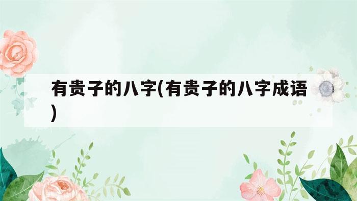 关于有贵子的八字的最新知识答案答案内容内容一览