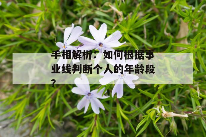 手相学中如何根据事业线来判定个人的年龄段