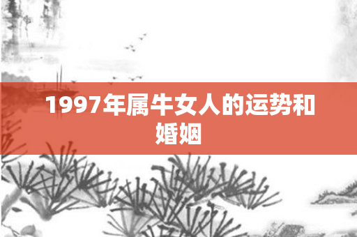 1997年属牛女人的运势和婚姻